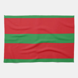 Rote und grüne Streifen Geschirrtuch