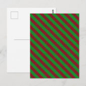 Rote und grüne Streifen Glitter Postkarte (Vorne/Hinten)