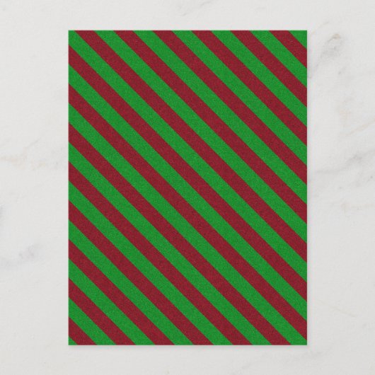 Rote und grüne Streifen Glitter Postkarte (Vorderseite)