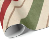 Rote und grüne Streifen Gold Glitzer Geschenkpapier (Rolleneckpunkt)