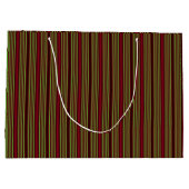 Rote und grüne Streifen Große Geschenktüte (Rückseite)