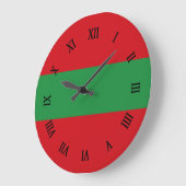 Rote und grüne Streifen Große Wanduhr (Winkel)