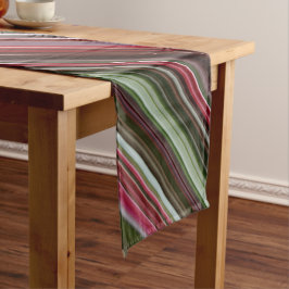 Rote und grüne Streifen Kurzer Tischläufer