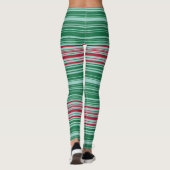 Rote und grüne Streifen Leggings (Rückseite)
