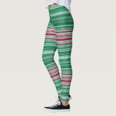 Rote und grüne Streifen Leggings (Links)