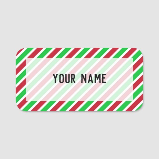 Rote und grüne Streifen Namensschild (Vorderseite)