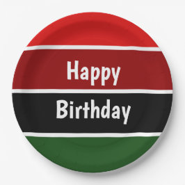 Rote und grüne Streifen Pappteller