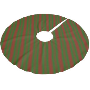 Rote und grüne Streifen Polyester Weihnachtsbaumdecke