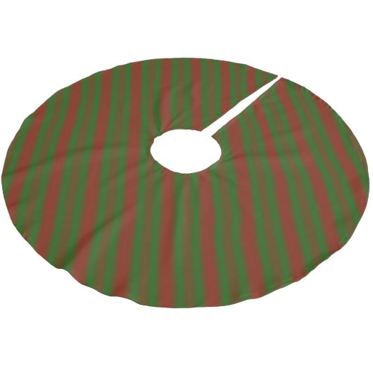 Rote und grüne Streifen Polyester Weihnachtsbaumdecke (Schrägansicht)