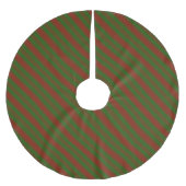 Rote und grüne Streifen Polyester Weihnachtsbaumdecke (Vorderseite)
