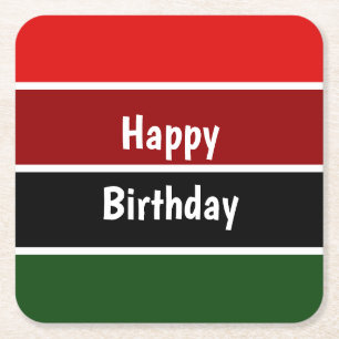 Rote und grüne Streifen Rechteckiger Pappuntersetzer