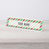 Rote und grüne Streifen Schreibtischnamensplakette (Vorderseite )