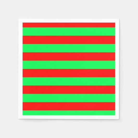 Rote und grüne Streifen Serviette (Vorderseite)