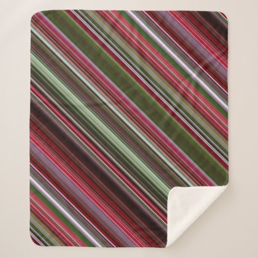 Rote und grüne Streifen Sherpadecke (Vorderseite)
