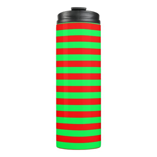 Rote und grüne Streifen Thermosbecher (Vorderseite)