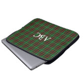 Rote und grüne Tartan-Laptop-Tasche Laptopschutzhülle (Vorne Knopf)