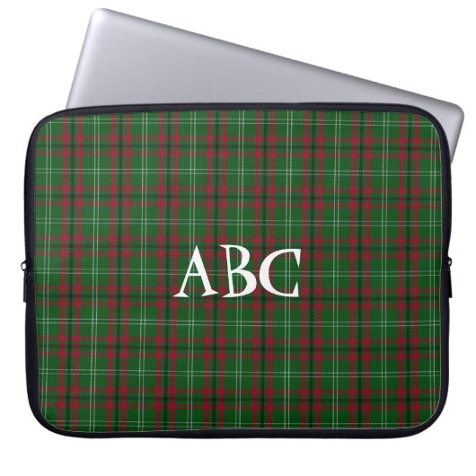 Rote und grüne Tartan-Laptop-Tasche Laptopschutzhülle (Vorderseite)