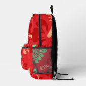 Rote und grüne tropische Hibisken Bedruckter Rucksack (Rechts)