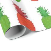 Rote und grüne tropische Weihnachtsananas Geschenkpapier (Rolleneckpunkt)