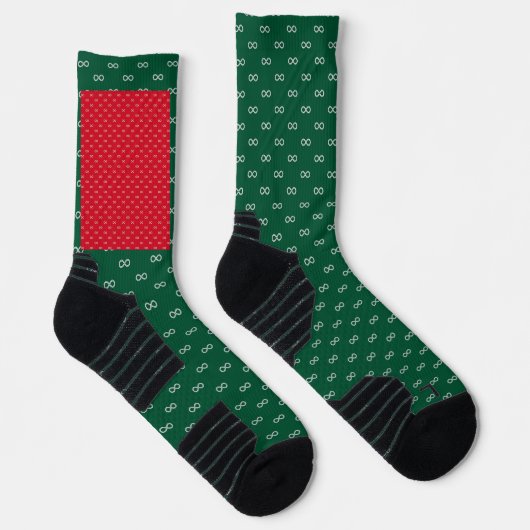 Rote und grüne Unendlichkeit - Festive Style Editi Socken (Rechts)