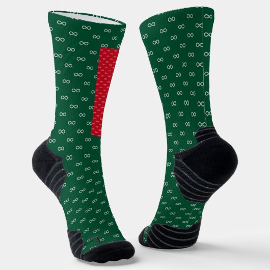 Rote und grüne Unendlichkeit - Festive Style Editi Socken (Gewinkelt)