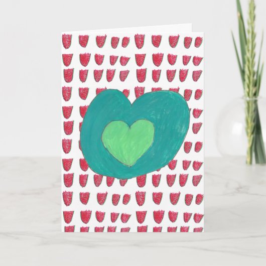 Rote und grüne Urlaubskarte Karte (Vorderseite)