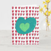 Rote und grüne Urlaubskarte Karte (Gelbe Blume)