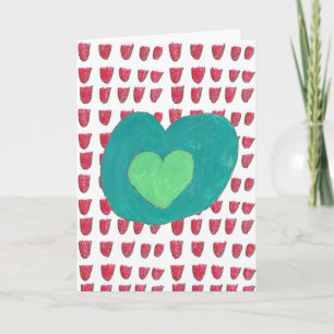 Rote und grüne Urlaubskarte Karte