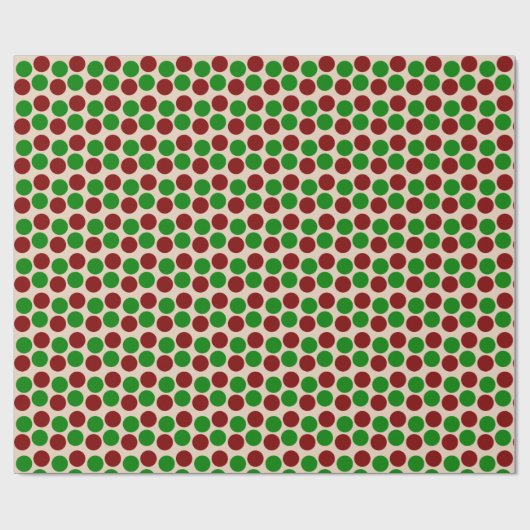 Rote und grüne Urlaubspunkte auf Tan Geschenkpapier (Flach)