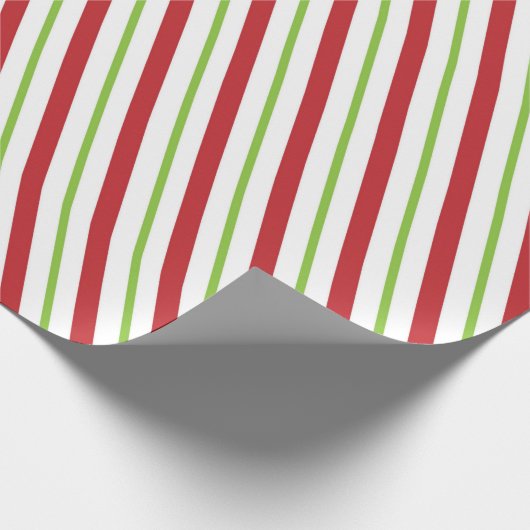 Rote und grüne Urlaubsstreifen Geschenkpapier (Ecke)