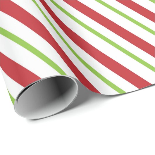 Rote und grüne Urlaubsstreifen Geschenkpapier (Rolleneckpunkt)
