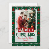 Rote und grüne Vintage Rahmen Frohe Weihnachten (Vorne/Hinten)