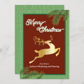 Rote und grüne Visitenkarte Einladung (Vorne/Hinten)