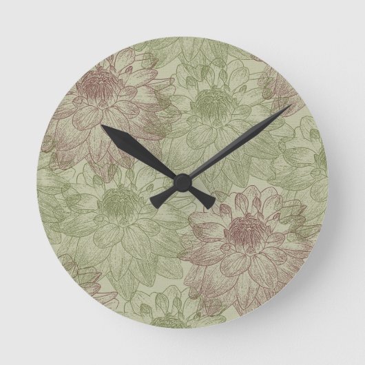 Rote und Grüne Volkswirtschaften Runde Wanduhr (Vorderseite)