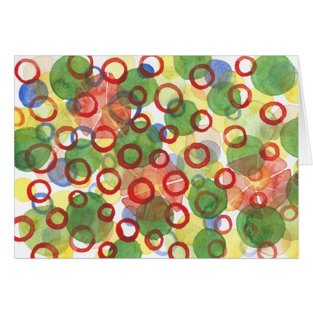 Rote und grüne Wasserfarbe-Kreise (Vorderseite (Horizontal))