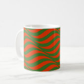 Rote und Grüne Waves Kaffeetasse (Vorderseite Links)