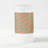 Rote und Grüne Waves Mattglas Bierglas (Mittel)