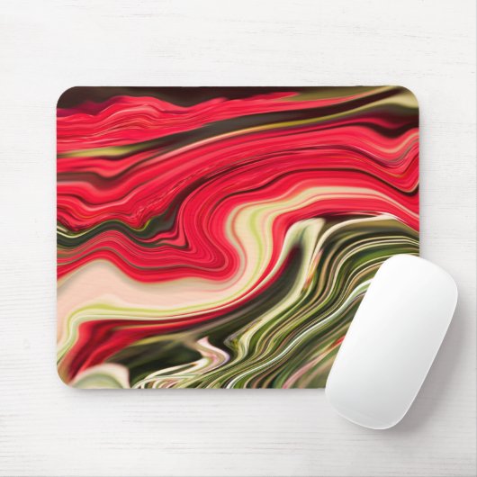 Rote und Grüne Waves Mousepad (Mit Mouse)