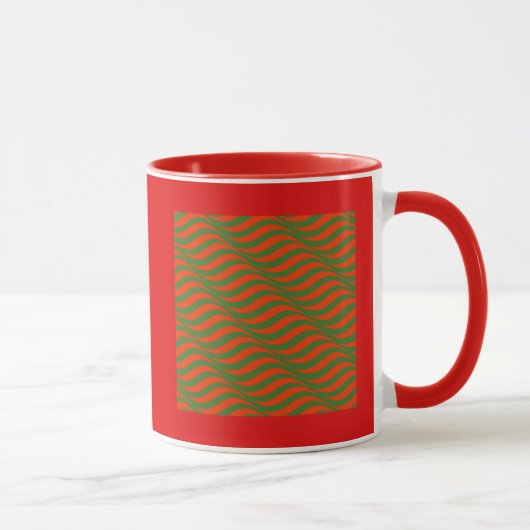 Rote und Grüne Waves Tasse (Rechts)