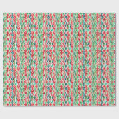 Rote und grüne Wavy-Linien Geschenkpapier (Flach)