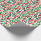 Rote und grüne Wavy-Linien Geschenkpapier (Ecke)