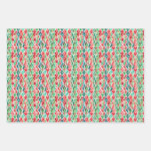 Rote und grüne Wavy-Linien Geschenkpapier Set (Vorderseite 3)