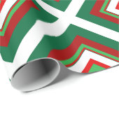 Rote und grüne Weihnachten Art Deco Geschenkpapier (Rolleneckpunkt)