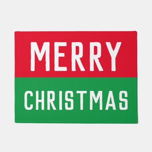 Rote und grüne Weihnachten Fußmatte (Vorderseite)
