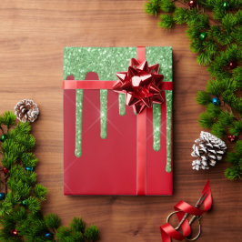 Rote und grüne Weihnachten Geschenkpapier