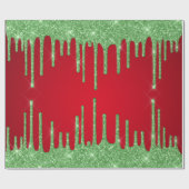 Rote und grüne Weihnachten Geschenkpapier (Flach)