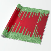 Rote und grüne Weihnachten Geschenkpapier (Ungerollt)