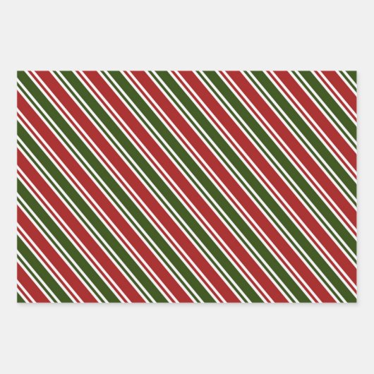 Rote und grüne Weihnachten Geschenkpapier Set (Vorderseite 3)