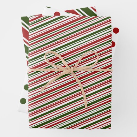 Rote und grüne Weihnachten  Geschenkpapier Set (Beispiel)