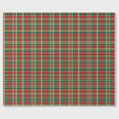 Rote und grüne Weihnachten Kariert Geschenkpapier (Flach)
